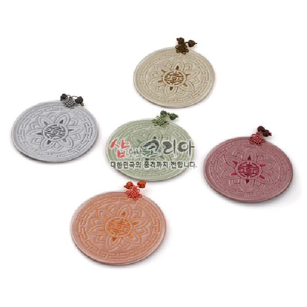 [소산당]누비컵받침연꽃-원형5종 - 예쁜 매듭과 누비가 특징인 제품