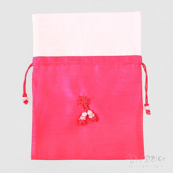 매듭주머니大 [진분홍색] - 매듭으로 장식된 심플한 주머니
