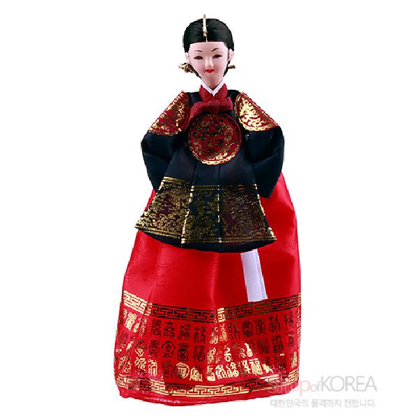 한복인형-귀부인[적색치마] - 한국의 전통의복을 재현한 한복인형